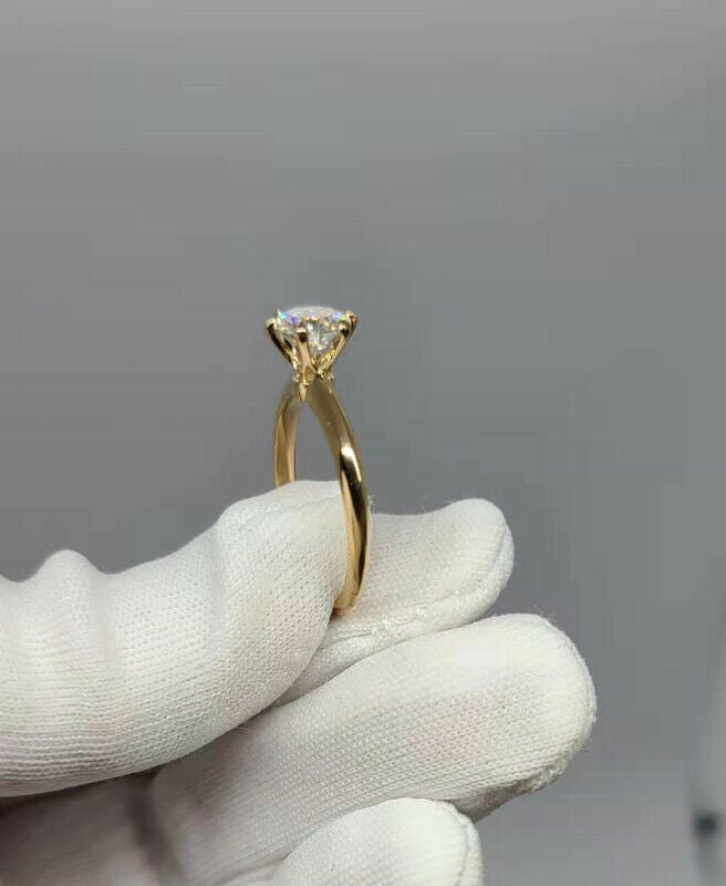 Solid 14k Gold 1ct Moissanite Ring (g0011)