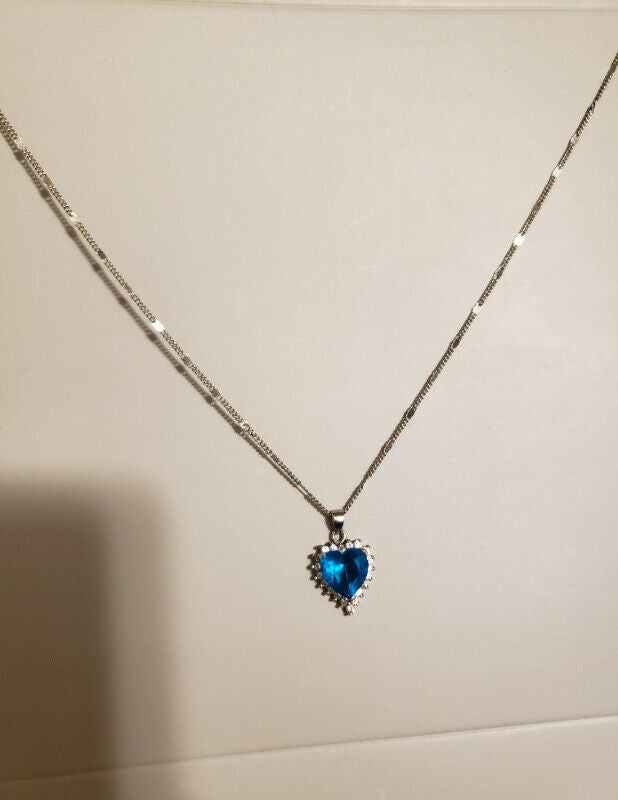 Sterling Silver Heart of Ocean Necklace