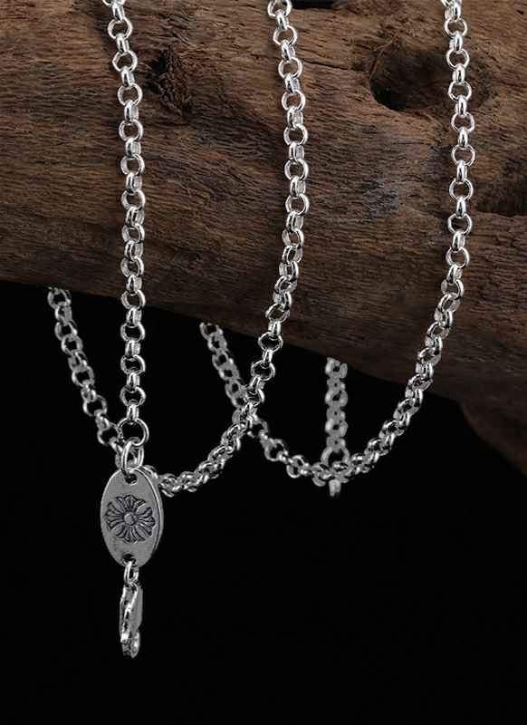 Men's God of Moon/Sun Sterling Silver Necklace & Pendant