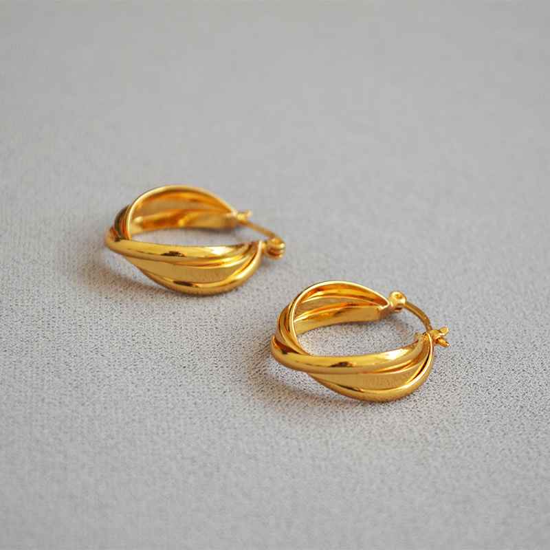 French style 18k gold plated earrings
