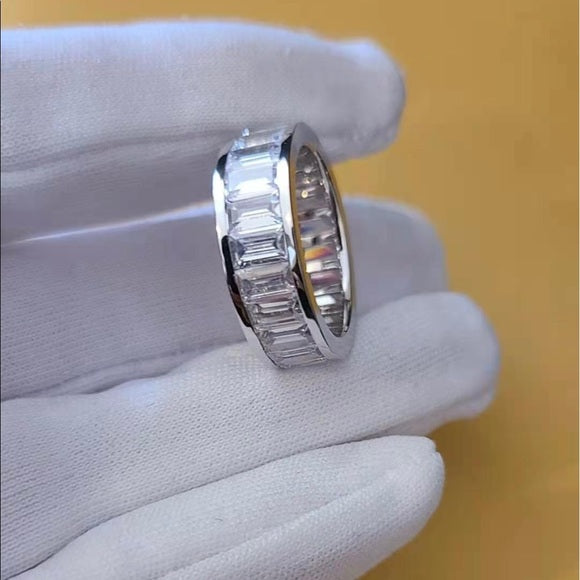 Solid 14k White Gold 9.6 CT Moissanite Eternity Ring