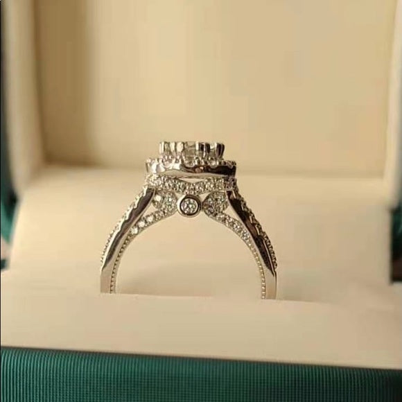 1ct Moissanite Ring with Rd. Halo (423)