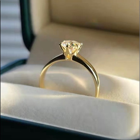 Solid 9k Gold 1ct Moissanite Ring