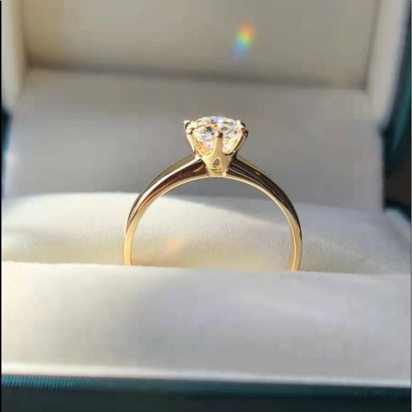 Solid 9k Gold 1ct Moissanite Ring