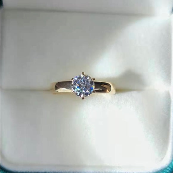 Solid 9k Gold 1ct Moissanite Ring