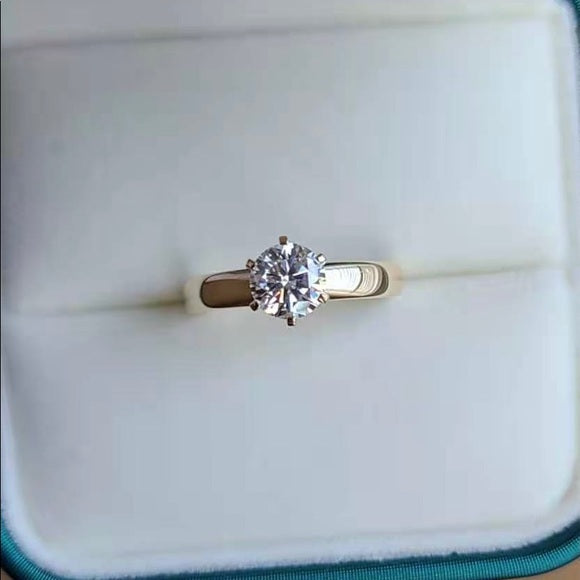 Solid 9k Gold 1ct Moissanite Ring