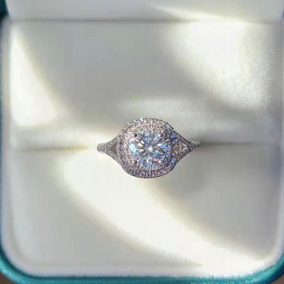 1ct Moissanite Ring with Halo(292)