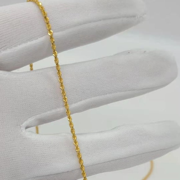 Solid 18k gold rope chain