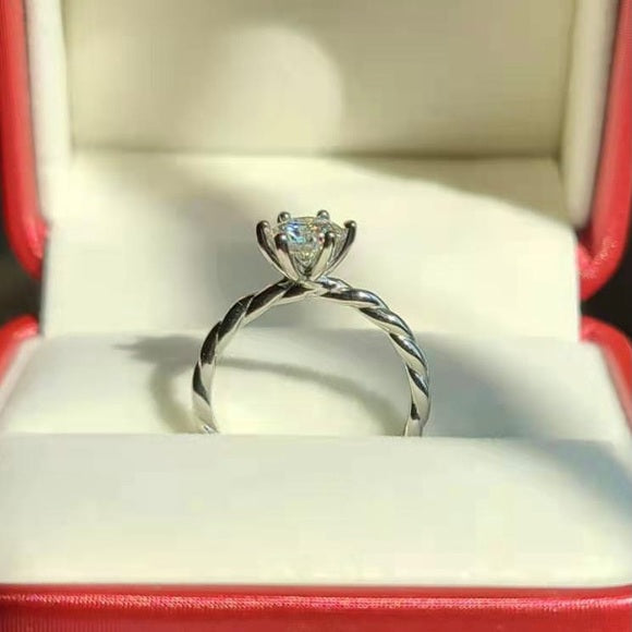 1ct Twisted Band Moissanite Ring