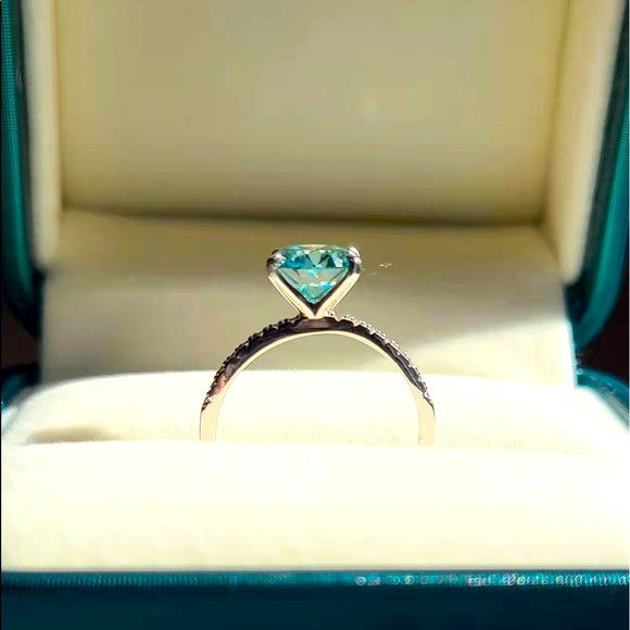 2ct Blue Moissanite Ring (002)