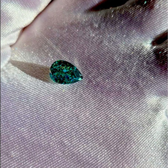 2ct Green Pear Moissanite Loose Stone