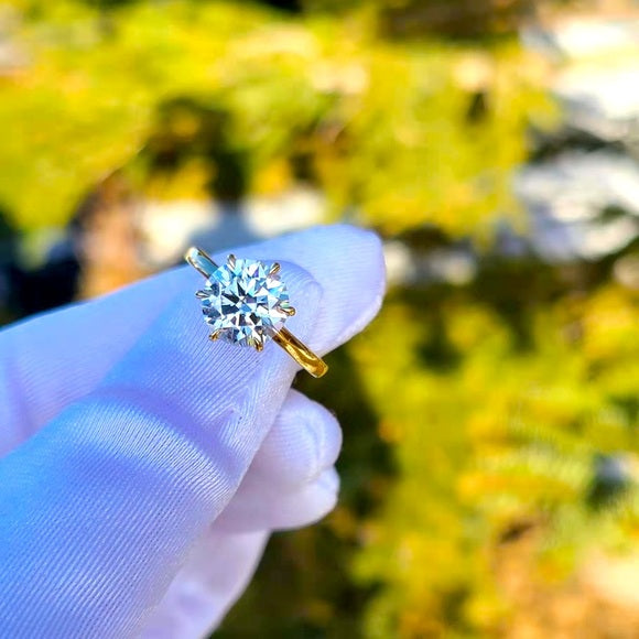 Solid 14k Gold 3ct Moissanite Ring