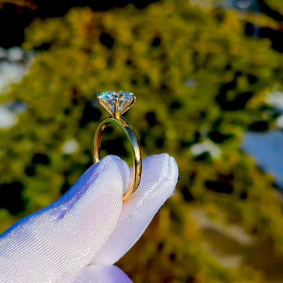Solid 14k Gold 3ct Moissanite Ring