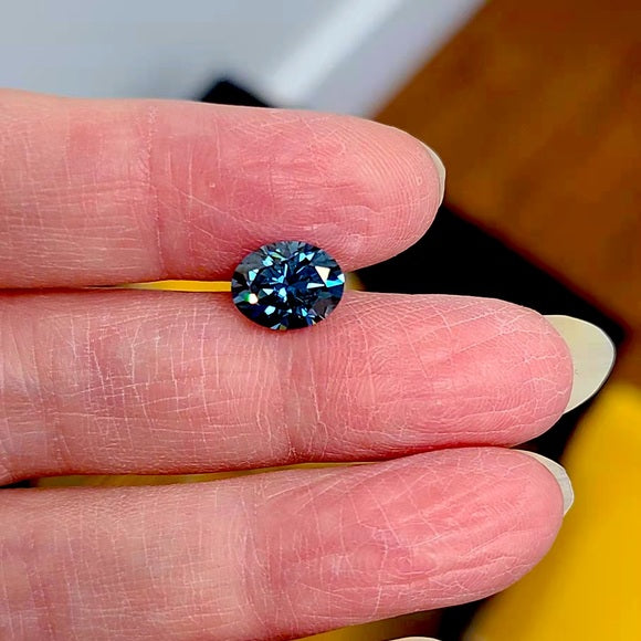 2ct Royal Blue Oval Moissanite Loose Stone