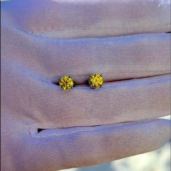 0.5ct Yellow Moissanite Earrings