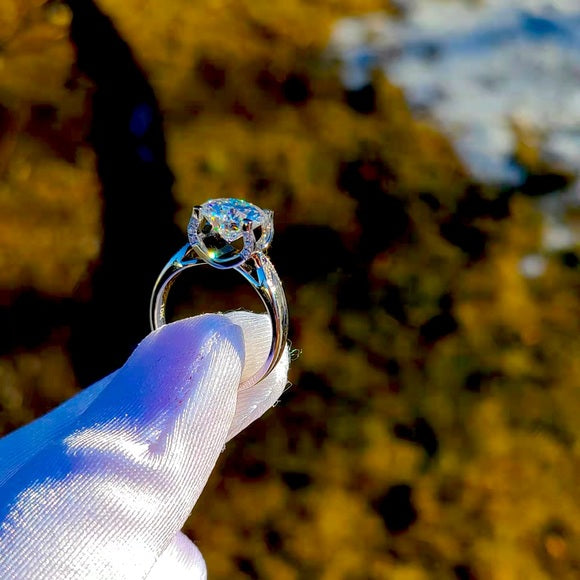 Solid 10k Gold 3ct Moissanite Ring