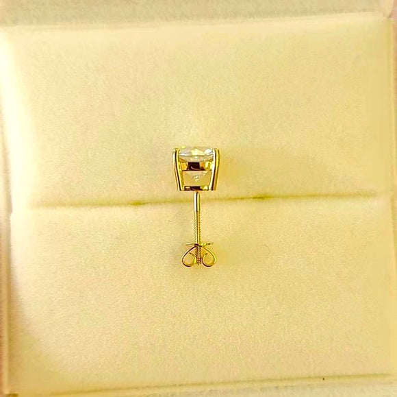 Solid 14k Gold 2ct Cushion Moissanite