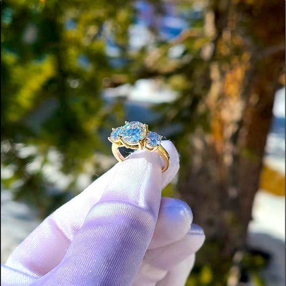 Solid 14k Gold  3ct Moissanite Ring