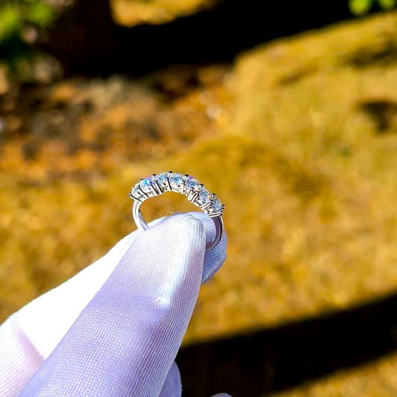 Solid 10k Gold 3mm Curved Moissanite Band