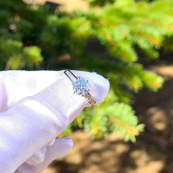 Solid 10k Gold 1ct Moissanite Ring(012)