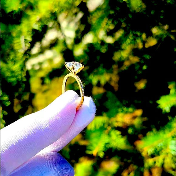 Solid 10k Gold 2ct Moissanite Ring
