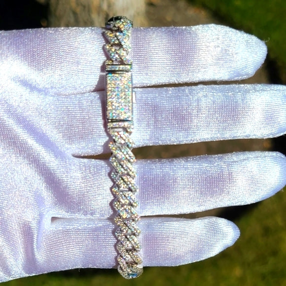 8mm Moissanite Cuban Bracelet