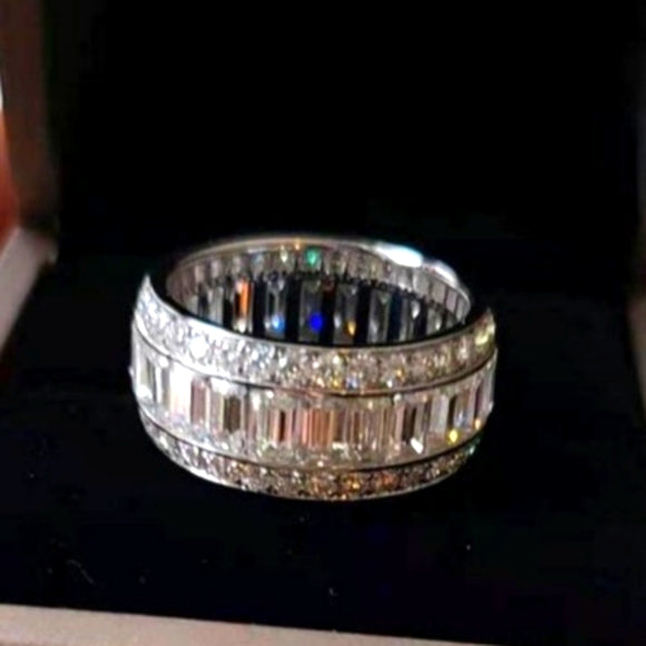 Solid 18k Gold Moissanite Eternity Ring