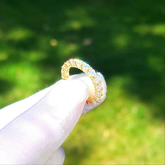 Solid 14k Gold 3mm Moissanite Eternity Ring