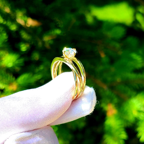 Solid 10k Gold 1ct Moissanite Ring