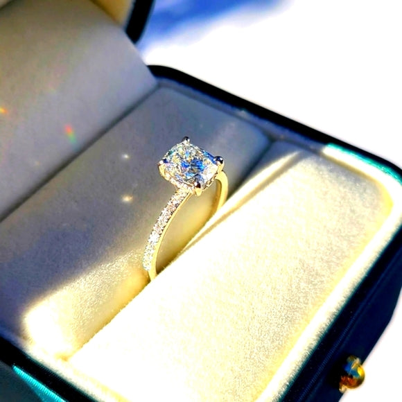 Platinum 1.6ct (F VVS2) Lab Cushion Diamond Ring With Side Stone Diamonds