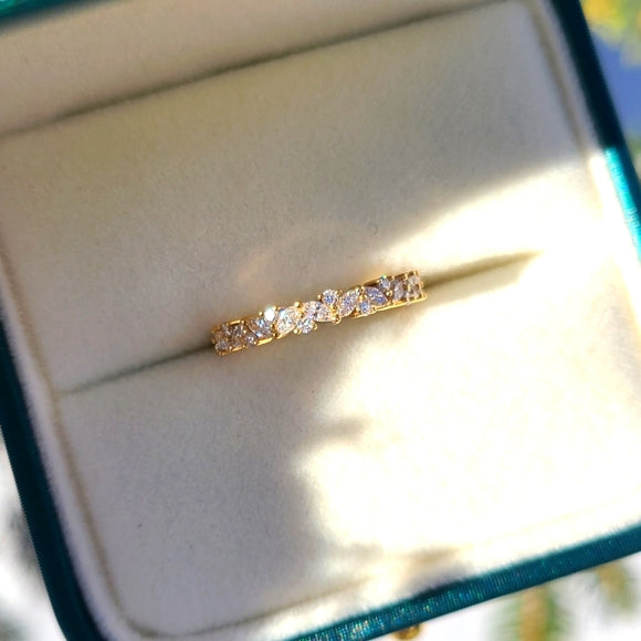 Solid 18k Gold Lab Diamond Marquise/round Band