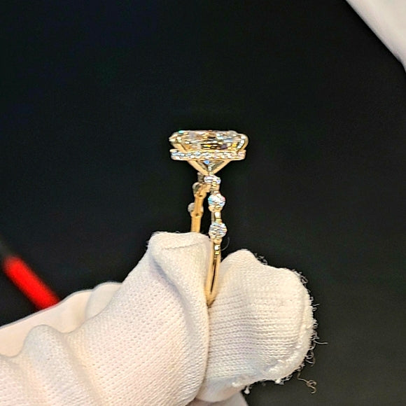 Solid 14k Gold 1.8ct Lab Oval Diamond Ring