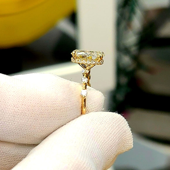 Solid 14k Gold 1.8ct Lab Oval Diamond Ring