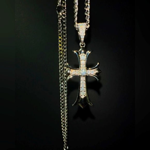 Moissanite Antique Cross Necklace