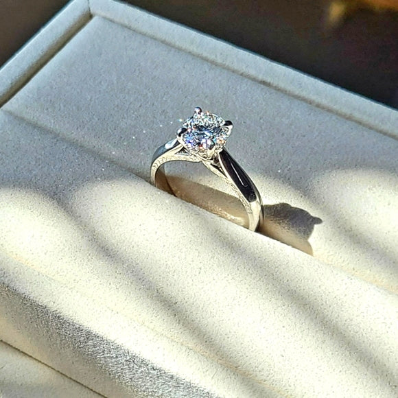 Platinum 1.56ct (E VVS2) Lab Diamond Ring with Hidden Halo Lab Diamond