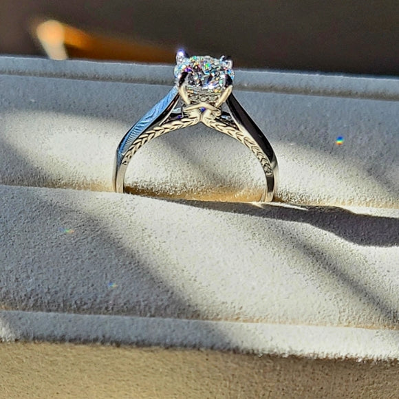Platinum 1.56ct (E VVS2) Lab Diamond Ring with Hidden Halo Lab Diamond